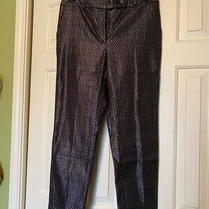 White House Black Market Geometric Silver Ankle Pants